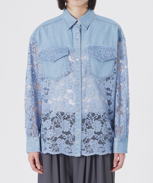 LOVELESS（ラブレス）の「レースコンビシャツ（シャツ/ブラウス・レディース・ブルー系その他2/オフホワイト・36/34）」の11枚目の写真