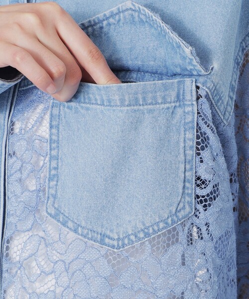LOVELESS（ラブレス）の「レースコンビシャツ（シャツ/ブラウス・レディース・ブルー系その他2/オフホワイト・36/34）」の15枚目の写真