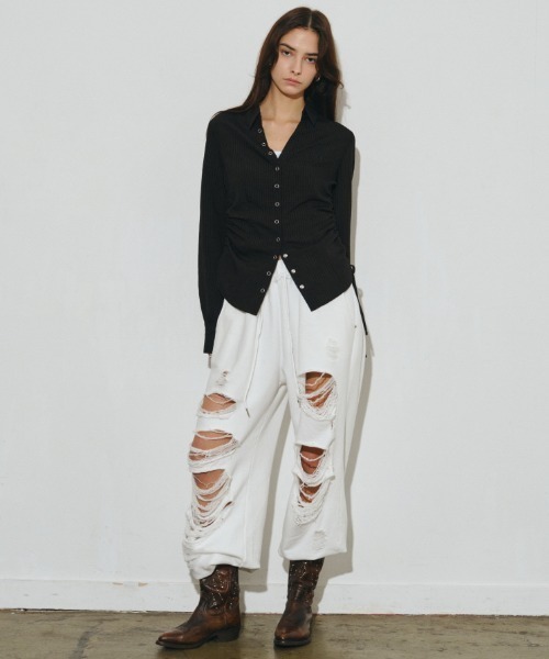 Midnight Move(ミッドナイトムーブ)の「A'GEM/9 × .kom 『MIDNIGHT MOVE/ミッドナイトムーブ』tt shirt/シャーリング シャツ(シャツ/ブラウス・レディース・ホワイト/ブラック・FREE)」の13枚目の写真