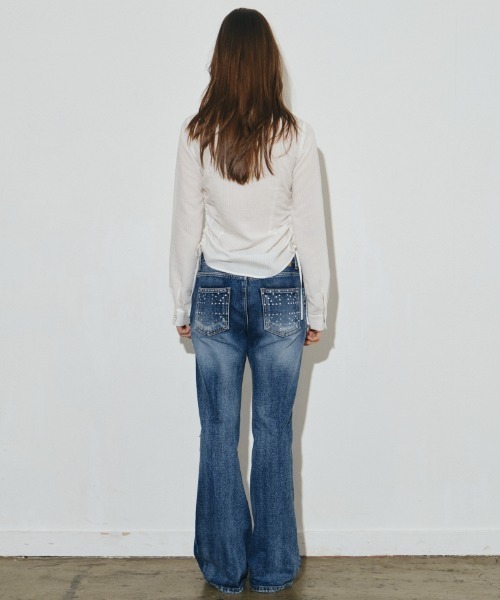 Midnight Move(ミッドナイトムーブ)の「A'GEM/9 × .kom 『MIDNIGHT MOVE/ミッドナイトムーブ』tt shirt/シャーリング シャツ(シャツ/ブラウス・レディース・ホワイト/ブラック・FREE)」の8枚目の写真