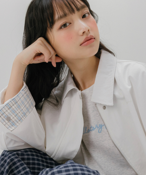 MELLOTORY(メロートリー)の「コットンブルゾンジャケット (2色)(ブルゾン・レディース・ベージュ/ホワイト・FREE)」の9枚目の写真