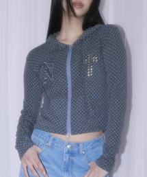 A'GEM/9 × .kom 『NIIER NOR/ニーアノア』 N-CROSS DOT HOOD ZIP-UP/Nクロスドットジップアップトップス
