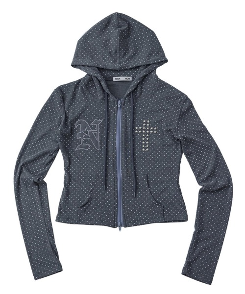 A'GEM/9 × .kom 『NIIER NOR/ニーアノア』 N-CROSS DOT HOOD ZIP-UP/N