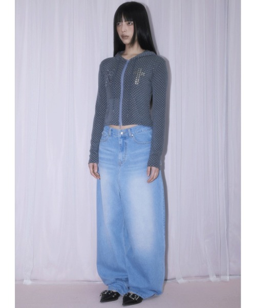 NIIER NOR（ニアノア）の「A'GEM/9 × .kom 『NIIER NOR/ニーアノア』 N-CROSS DOT HOOD ZIP-UP/Nクロスドットジップアップトップス（その他トップス・レディース・グレー/ブラック・FREE）」の7枚目の写真