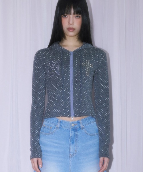 A'GEM/9 × .kom 『NIIER NOR/ニーアノア』 N-CROSS DOT HOOD ZIP-UP/N