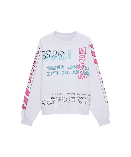 MSGM(エムエスジーエム)の「MSGM マルチグラフィティロゴ スウェットシャツ(スウェット・メンズ・ホワイト・S/M/L/XL)」の1枚目の写真