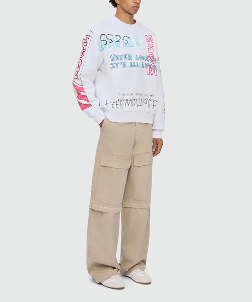 MSGM(エムエスジーエム)の「MSGM マルチグラフィティロゴ スウェットシャツ(スウェット・メンズ・ホワイト・S/M/L/XL)」の4枚目の写真