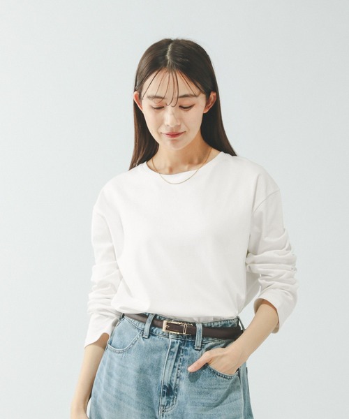 GLOBAL WORK(グローバルワーク)の「Fffit エフィット/汚れ落ちやすいクルーネック長袖/645042(Tシャツ/カットソー・レディース・ブラック/ベージュ/ネイビー/ホワイト系その他2・X-LARGE/LARGE/MEDIUM/SMALL)」の1枚目の写真