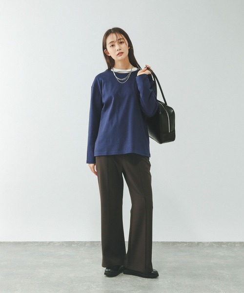 GLOBAL WORK(グローバルワーク)の「Fffit エフィット/汚れ落ちやすいクルーネック長袖/645042(Tシャツ/カットソー・レディース・ブラック/ベージュ/ネイビー/ホワイト系その他2・X-LARGE/LARGE/MEDIUM/SMALL)」の13枚目の写真