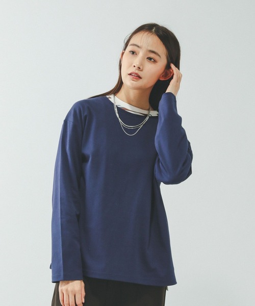 GLOBAL WORK(グローバルワーク)の「Fffit エフィット/汚れ落ちやすいクルーネック長袖/645042(Tシャツ/カットソー・レディース・ブラック/ベージュ/ネイビー/ホワイト系その他2・X-LARGE/LARGE/MEDIUM/SMALL)」の15枚目の写真