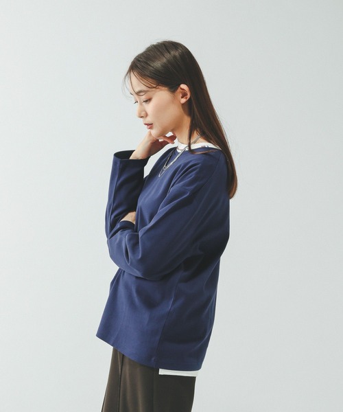 GLOBAL WORK(グローバルワーク)の「Fffit エフィット/汚れ落ちやすいクルーネック長袖/645042(Tシャツ/カットソー・レディース・ブラック/ベージュ/ネイビー/ホワイト系その他2・X-LARGE/LARGE/MEDIUM/SMALL)」の17枚目の写真