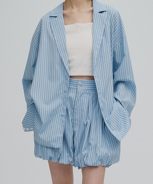 Ameri（アメリ）の「PINSTRIPE PUMPKIN PANTS（その他パンツ・レディース・ライトブルー/ピンク・MEDIUM/SMALL）」の3枚目の写真