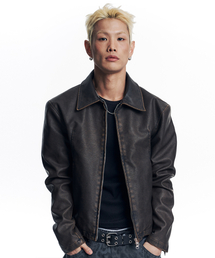 EASY NO EASY（イージーノーイージー）の「ウォッシュドレザー クロップジャケット - ブラウン（ライダースジャケット）」