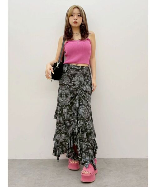 EVRIS(エヴリス)の「ペイズリーイレヘムロングスカート(スカート・レディース・ピンク/ブラック・FREE)」の10枚目の写真