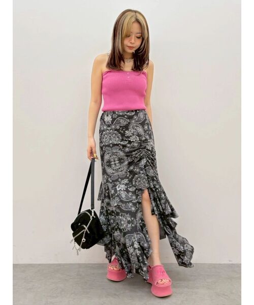 EVRIS(エヴリス)の「ペイズリーイレヘムロングスカート(スカート・レディース・ピンク/ブラック・FREE)」の9枚目の写真