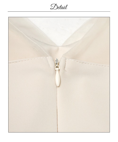 darial（ダリアル）の「フラワーレースサイドツイストシフォン七分袖タイトミニ丈キャバドレス（ドレス・レディース・アイボリー・M/S/L）」の17枚目の写真