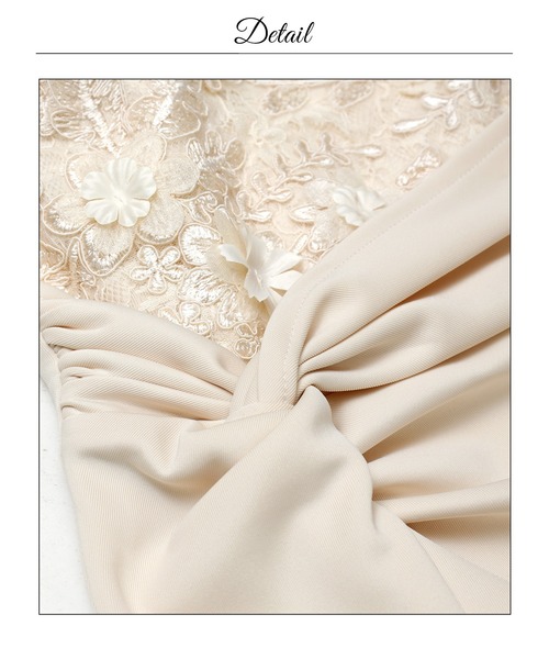 darial（ダリアル）の「フラワーレースサイドツイストシフォン七分袖タイトミニ丈キャバドレス（ドレス・レディース・アイボリー・M/S/L）」の18枚目の写真