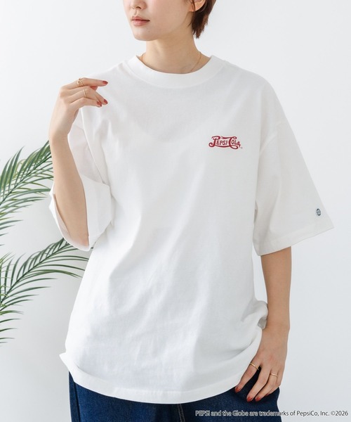 DISCUS(ディスカス)の「【DISCUS/ディスカス】【選べる丈感・PEPSI】DISCUS×ペプシ コラボTシャツ クロップド短丈・ルーズシルエット(Tシャツ/カットソー・レディース・ホワイト系その他/ホワイト系その他2・LARGE/MEDIUM)」の1枚目の写真