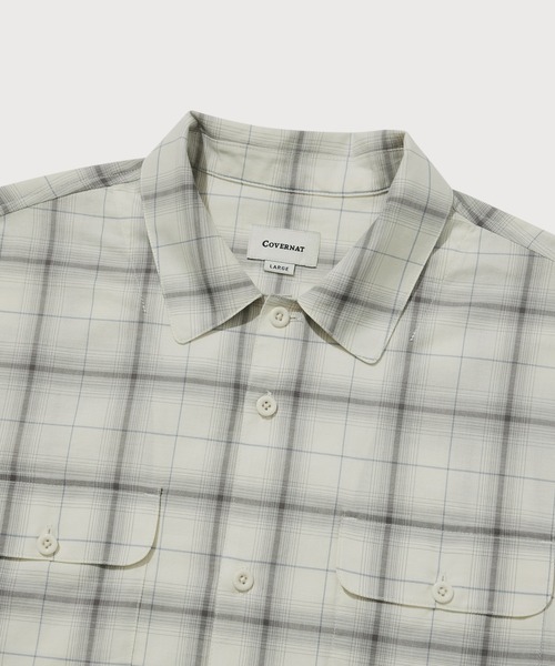 COVERNAT(カバーナット)の「OMBRE CHECK SHIRT(ポロシャツ・メンズ・ネイビー/アイボリー・X-LARGE/LARGE/MEDIUM/SMALL)」の7枚目の写真