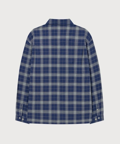 COVERNAT(カバーナット)の「OMBRE CHECK SHIRT(ポロシャツ・メンズ・ネイビー/アイボリー・X-LARGE/LARGE/MEDIUM/SMALL)」の13枚目の写真