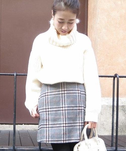 Chico（チコ）の「ボックスSK（スカート・レディース・ベージュ/グレー・FREE）」の2枚目の写真