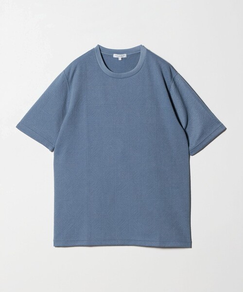 A DAY IN THE LIFE UNITED ARROWS(アデイインザライフユナイテッドアローズ)の「バウンシー タイルジャガード ジャストカットソー<A DAY IN THE LIFE>(Tシャツ/カットソー・メンズ・ホワイト/ライトブルー/ブラック・M/L/S)」の1枚目の写真