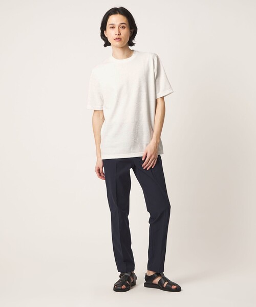 A DAY IN THE LIFE UNITED ARROWS(アデイインザライフユナイテッドアローズ)の「バウンシー タイルジャガード ジャストカットソー<A DAY IN THE LIFE>(Tシャツ/カットソー・メンズ・ホワイト/ライトブルー/ブラック・M/L/S)」の5枚目の写真