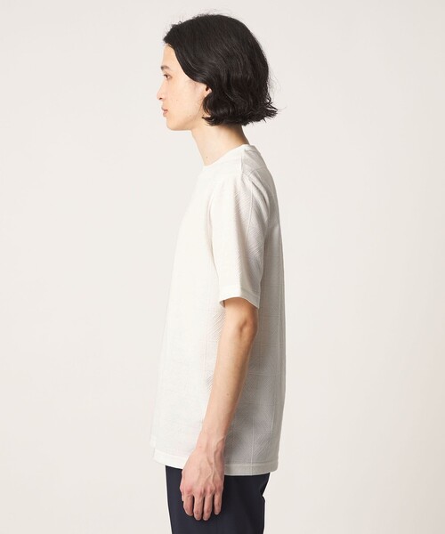 A DAY IN THE LIFE UNITED ARROWS(アデイインザライフユナイテッドアローズ)の「バウンシー タイルジャガード ジャストカットソー<A DAY IN THE LIFE>(Tシャツ/カットソー・メンズ・ホワイト/ライトブルー/ブラック・M/L/S)」の8枚目の写真