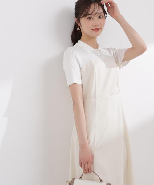 PROPORTION BODY DRESSING(プロポーションボディドレッシング)の「ポロカラードッキングワンピース / 1216140411(ワンピース・レディース・ホワイト系その他/グレー/ピンク系その他・P/S/SMALL/MEDIUM)」の7枚目の写真