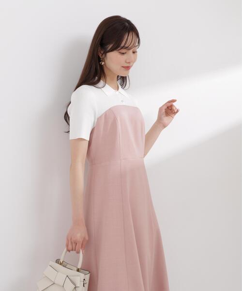 PROPORTION BODY DRESSING(プロポーションボディドレッシング)の「ポロカラードッキングワンピース / 1216140411(ワンピース・レディース・ホワイト系その他/グレー/ピンク系その他・P/S/SMALL/MEDIUM)」の14枚目の写真