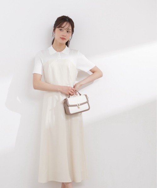 PROPORTION BODY DRESSING(プロポーションボディドレッシング)の「ポロカラードッキングワンピース / 1216140411(ワンピース・レディース・ホワイト系その他/グレー/ピンク系その他・P/S/SMALL/MEDIUM)」の2枚目の写真