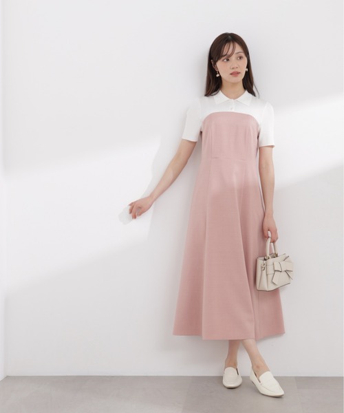 PROPORTION BODY DRESSING(プロポーションボディドレッシング)の「ポロカラードッキングワンピース / 1216140411(ワンピース・レディース・ホワイト系その他/グレー/ピンク系その他・P/S/SMALL/MEDIUM)」の3枚目の写真