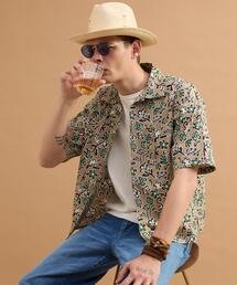 40ｃｔ＆525 | フラワープリントオープンカラー半袖シャツ(シャツ/ブラウス)