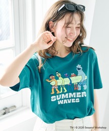 【セサミストリート/SESAME STREET】サーフフォトプリントTシャツ(ELMO&FRIENDS)
