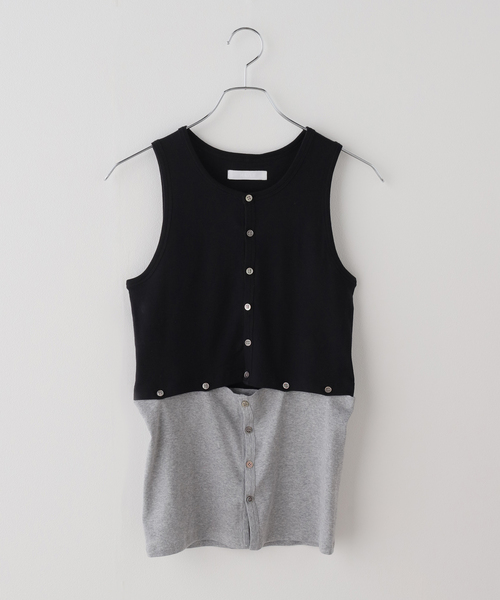 FRAMeWORK(フレームワーク)の「KAYLE/ケイル HIGH GAUGE RIB DETACHABLE タンクトップ(タンクトップ・レディース・ベージュ/ブラック・FREE)」の4枚目の写真