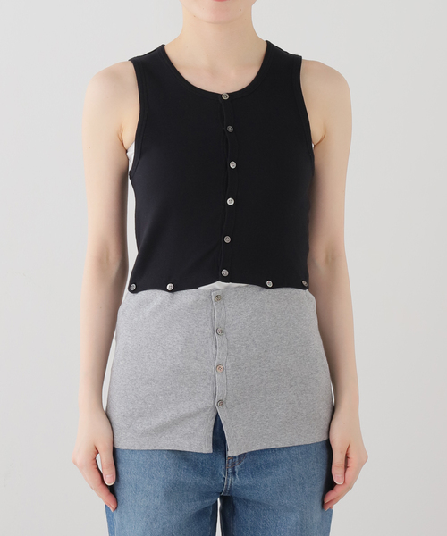 FRAMeWORK(フレームワーク)の「KAYLE/ケイル HIGH GAUGE RIB DETACHABLE タンクトップ(タンクトップ・レディース・ベージュ/ブラック・FREE)」の5枚目の写真