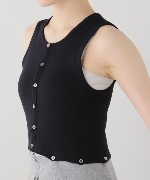 FRAMeWORK(フレームワーク)の「KAYLE/ケイル HIGH GAUGE RIB DETACHABLE タンクトップ(タンクトップ・レディース・ベージュ/ブラック・FREE)」の8枚目の写真