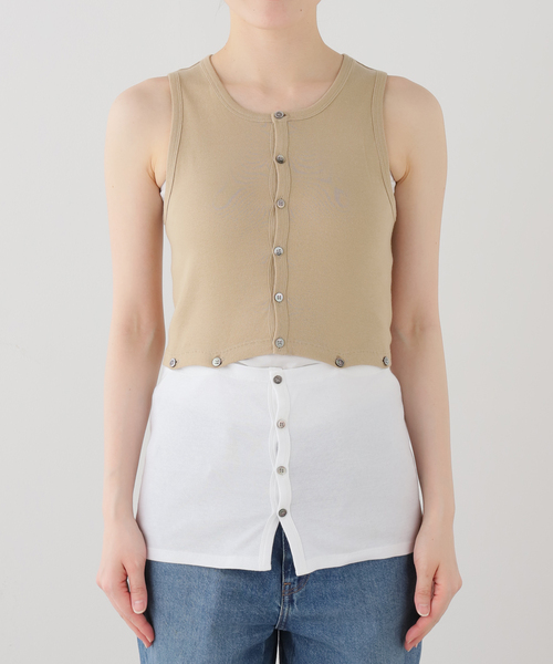 FRAMeWORK(フレームワーク)の「KAYLE/ケイル HIGH GAUGE RIB DETACHABLE タンクトップ(タンクトップ・レディース・ベージュ/ブラック・FREE)」の13枚目の写真