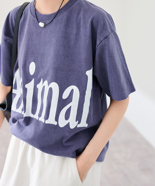 FRAMeWORK（フレームワーク）の「STUDIO ANIMALS 別注Animals Let（Tシャツ/カットソー・レディース・ネイビー/ブラウン/ライトグレー・FREE）」の3枚目の写真