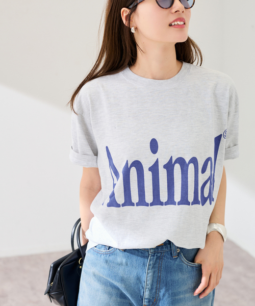 FRAMeWORK（フレームワーク）の「STUDIO ANIMALS 別注Animals Let（Tシャツ/カットソー・レディース・ネイビー/ブラウン/ライトグレー・FREE）」の8枚目の写真