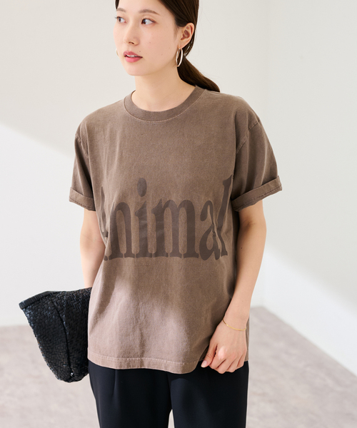 FRAMeWORK（フレームワーク）の「STUDIO ANIMALS 別注Animals Let（Tシャツ/カットソー・レディース・ネイビー/ブラウン/ライトグレー・FREE）」の14枚目の写真