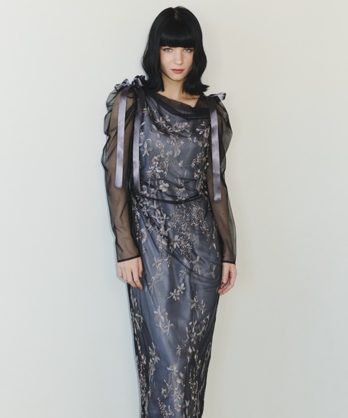 【ぽた】ワンピース オーロラグラデーション ドレープドレス オーロラグラデーションドレス / aurora gradation dress（ドレス