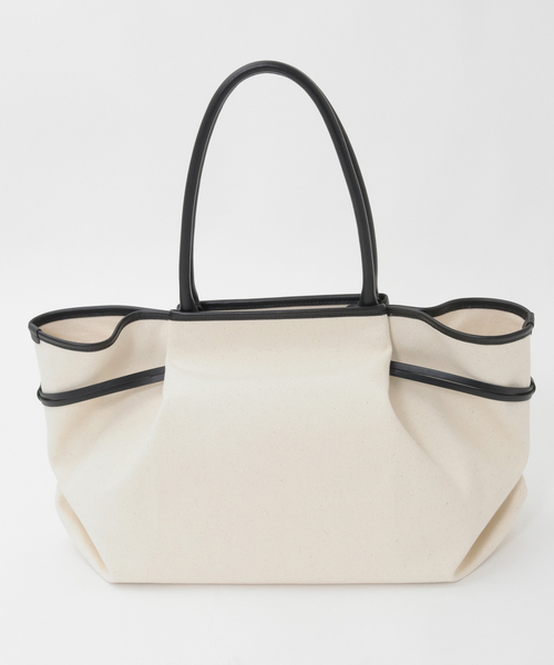 Tiara(ティアラ)の「【SOME WHERE STUDIO/サムウェア ステュディオ】トートバッグ(S-016 FOLIA-L)(トートバッグ・レディース・アイボリー/ブラック・FREE)」の4枚目の写真