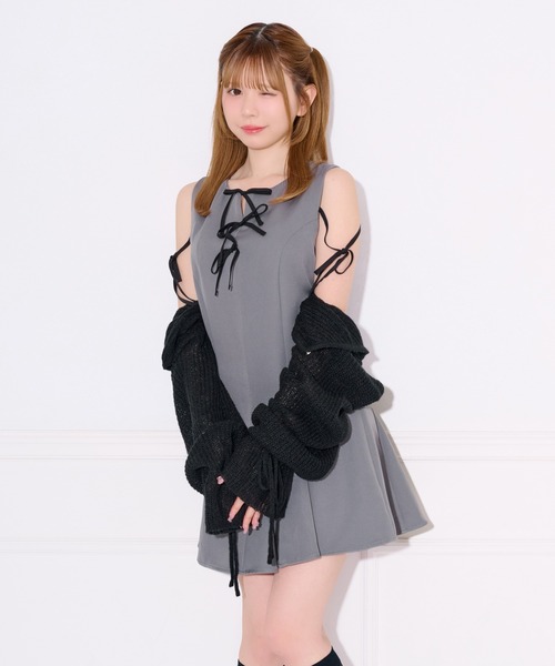 apres jour(アプレジュール)の「リボンデザインミニワンピース(ワンピース・レディース・ブラウン系その他/グレー/ブラック系その他・SMALL/MEDIUM/X-LARGE)」の11枚目の写真
