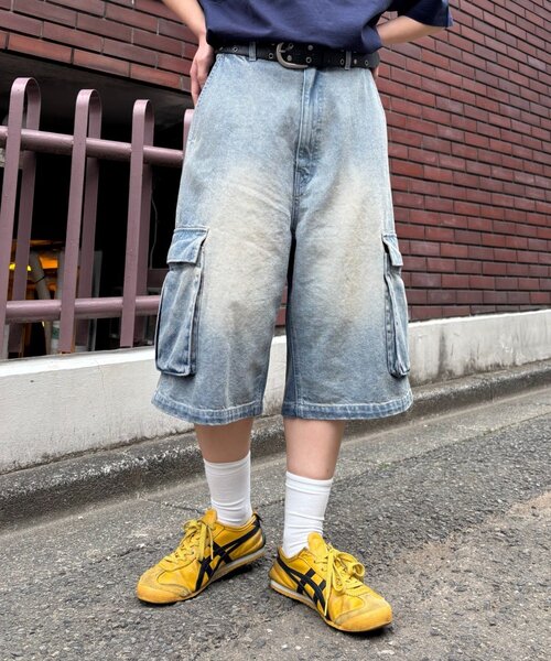 CIAOPANIC TYPY（チャオパニックティピー）の「【UNISEX】デニムハーフカーゴパンツ（その他パンツ・レディース・ブラック/サックスブルー・LARGE/MEDIUM）」の6枚目の写真