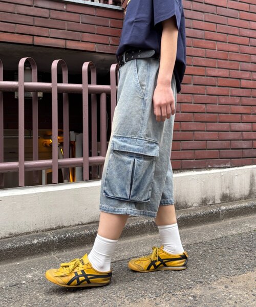 CIAOPANIC TYPY（チャオパニックティピー）の「【UNISEX】デニムハーフカーゴパンツ（その他パンツ・レディース・ブラック/サックスブルー・LARGE/MEDIUM）」の8枚目の写真