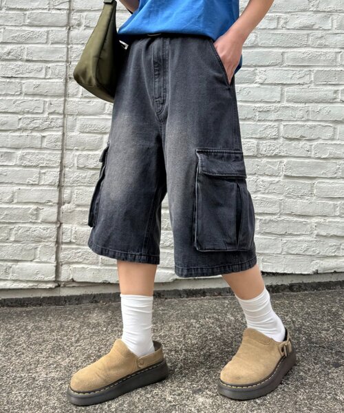 CIAOPANIC TYPY（チャオパニックティピー）の「【UNISEX】デニムハーフカーゴパンツ（その他パンツ・レディース・ブラック/サックスブルー・LARGE/MEDIUM）」の14枚目の写真