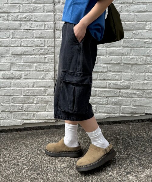 CIAOPANIC TYPY（チャオパニックティピー）の「【UNISEX】デニムハーフカーゴパンツ（その他パンツ・レディース・ブラック/サックスブルー・LARGE/MEDIUM）」の15枚目の写真