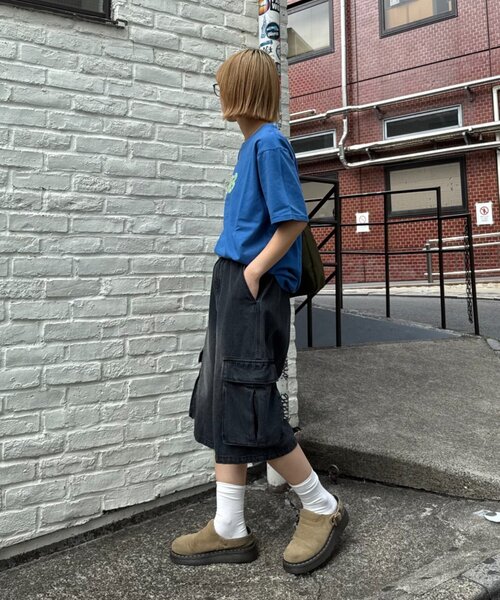 CIAOPANIC TYPY（チャオパニックティピー）の「【UNISEX】デニムハーフカーゴパンツ（その他パンツ・レディース・ブラック/サックスブルー・LARGE/MEDIUM）」の19枚目の写真