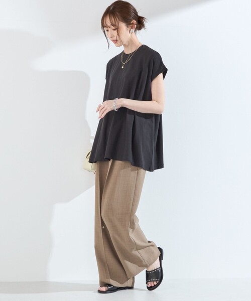 SHIPS Colors(シップス カラーズ)の「SHIPS Colors:〈洗濯機可能〉リネン ライク イージー パンツ◇(その他パンツ・レディース・ベージュ/ネイビー/カーキ/グレー・SMALL/MEDIUM/LARGE)」の8枚目の写真